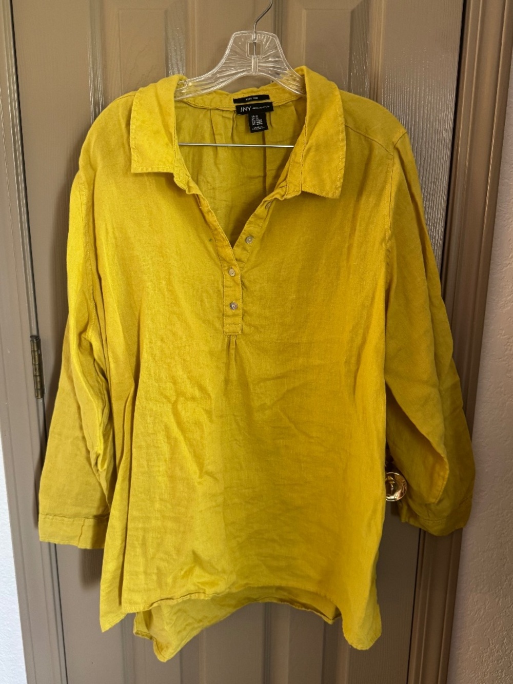 JNY Chartreuse Linen Tunic Sz 2x